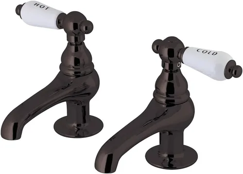 Vista 4 de Kingston Brass CC3L8 - Grifo vintage para lavabo, níquel cepillado
