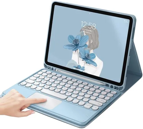 Vista 17 de Funda de Teclado Táctil para Galaxy Tab S6 Lite 10.4 pulgadas 2024/2022/2020 Funda de Teclado con Touchpad Teclado Desmontable Teclas Redondas