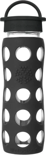 Vista 7 de Lifefactory Botella de agua de vidrio sin BPA de 12 onzas con tapa clásica y funda protectora de silicona, Marigold Caléndula