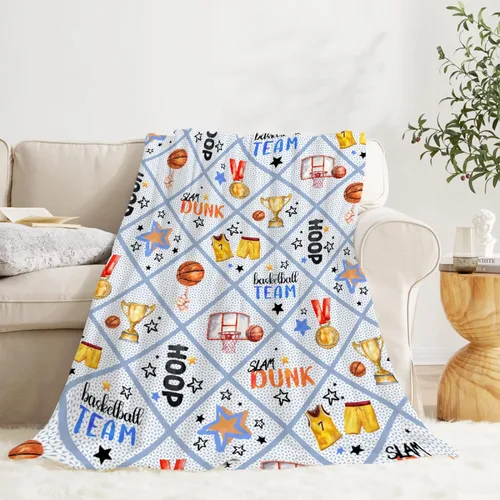 Vista 12 de Darani Una colorida manta de franela ligera súper suave y acogedora para juego de baloncesto, cálida y ligera, manta de cama de 30 x 40 pulgadas