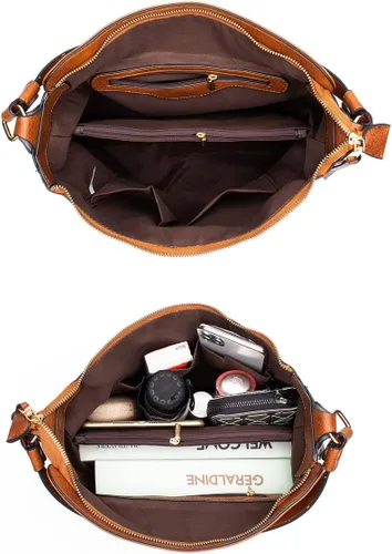 Vista 2 de Nevenka Monederos y bolsos de cuero PU bolso de hombro Hobo Tote Bag para mujer