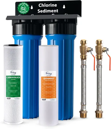 Vista 17 de iSpring WGB21B-DS+AHPF12MNPT16X2 Sistema de filtración de agua para toda la casa de 2 etapas con filtro CTO y filtro anti-incrustaciones, conectores