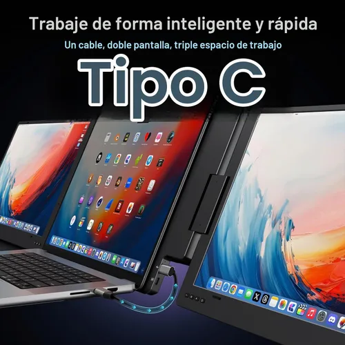 Vista 3 de KYY Extensor de pantalla para computadora portátil, aleación de monitor Negro