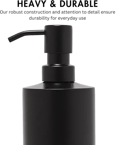 Vista 4 de Dispensador de Jabón Negro de Yew Design de Acero Inoxidable para Fregadero de Baño y Cocina, Bomba Dispensadora Redonda Resistente a la Oxidación