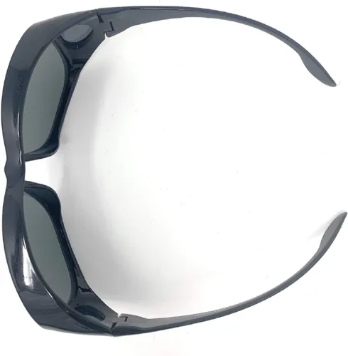 Vista 3 de Gafas de sol polarizadas grandes para hombres y mujeres 2 negro