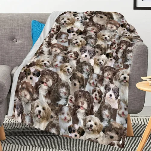 Vista 12 de Airedale - Manta de regalo para perro, linda manta de franela estampada para cama, sofá, sofá