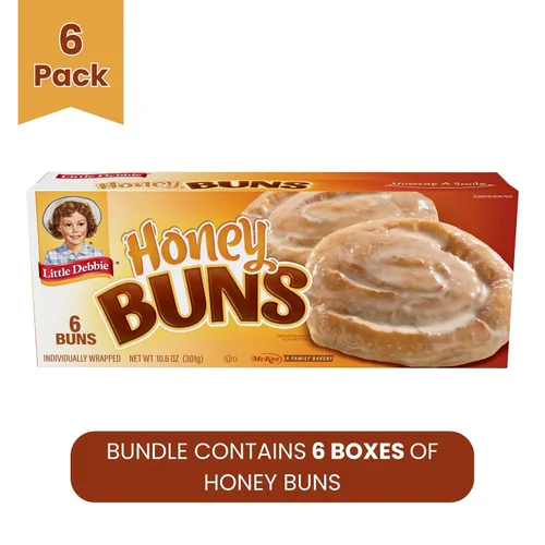 Vista 3 de Little Debbie® Bollos de miel, 36 pasteles de desayuno envueltos individualmente (6 cajas)