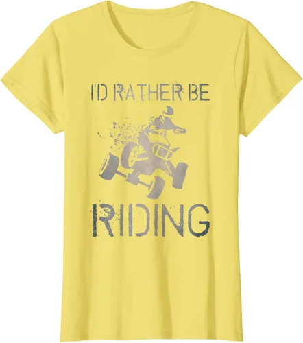 Vista 41 de Camiseta gráfica I'd Rather Be Riding ATV Quad Racing Rider de 4 ruedas, Negro