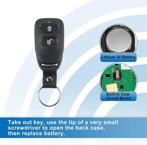 Vista 4 de X AUTOHAUX OSLOKA-320T OSLOKA-320T de 3 botones de entrada sin llave de control remoto llavero de proximidad para Hyundai Tucson 2005-2009 313.8MHz