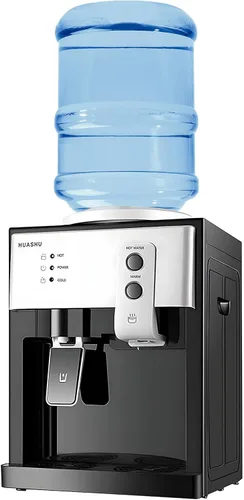 Vista 9 de Mini dispensador de enfriador de agua, dispensador de agua de carga superior para botellas de 1 a 5 galones, dispensador de agua fría/caliente de 3