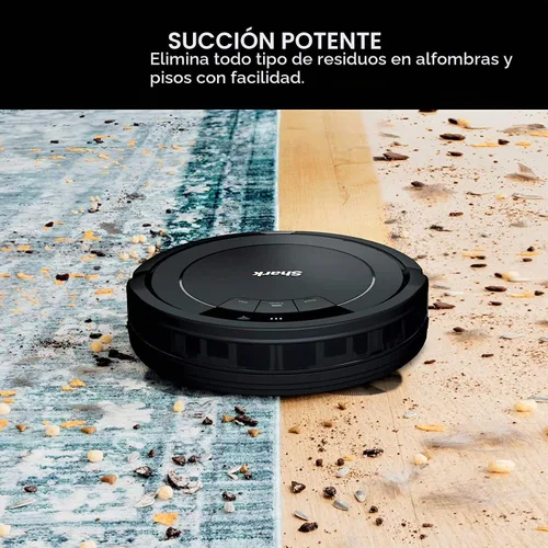 Vista 5 de Shark ION Robot Aspiradora, conexión Wi-Fi, limpieza multisuperficie, alfombras, suelos duros (negro)
