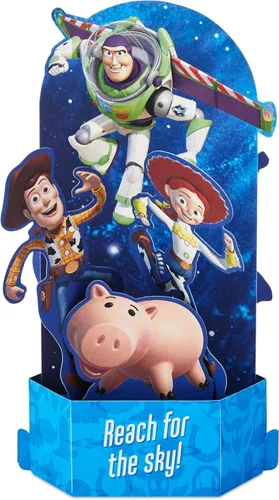 Vista 2 de Hallmark Paper Wonder - Tarjeta desplegable de Toy Story de Disney y Pixar para cumpleaños, primer día de escuela, felicitaciones