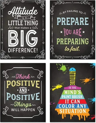 Vista 9 de Andaz Press Póster decorativo para pared de profesor de aula escolar, 8.5 x 11 pulgadas, Attitude is a Little Thing That Makes a Big Difference, 1