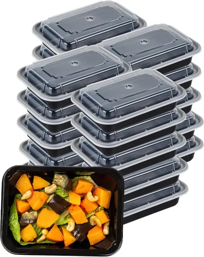 Vista 8 de Green Direct Set de loncheras / Contenedor grande de alimentos con tapa / Caja bento de 2 compartimentos, apta para microondas, congelador