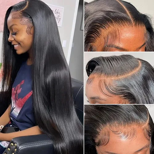 Vista 12 de Peluca de cabello humano ondulado con encaje frontal HD de 4 x 4 pulgadas, prearrancado con abuelitos, sin pegamento, (18 pulgadas)