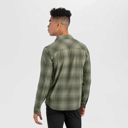Vista 4 de Outdoor Research Astroman - Camiseta de manga larga para hombre Protección UPF 50 ligera, Cuadros Fatiga
