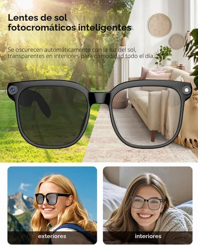 Vista 6 de Gafas inteligentes AI con cámara de 8 MP, video 4K y traducción de 139