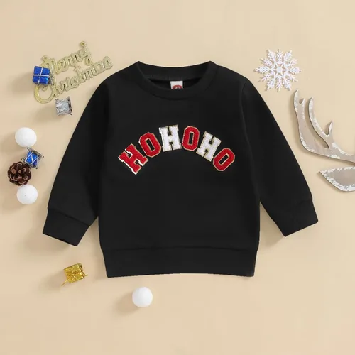 Vista 2 de Eadrioss Sudadera de cuello redondo para bebé, niña, niño, sudadera de Navidad, ropa de invierno