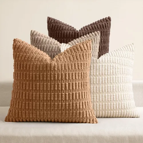 Vista 20 de MIULEE Paquete de 4 fundas de almohada decorativas neutras de 16 x 16 pulgadas para sofá, sala de estar, cama, estilo rústico, granja, bohemio