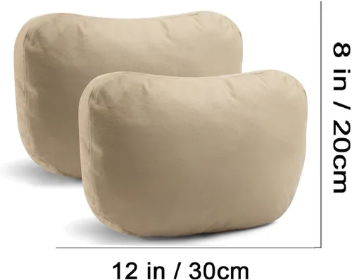 Vista 2 de 2 almohadas de cuello de automóvil para reposacabezas, para accesorios interiores de viaje y almohadas de apoyo de gamuza para la cabeza, almohada
