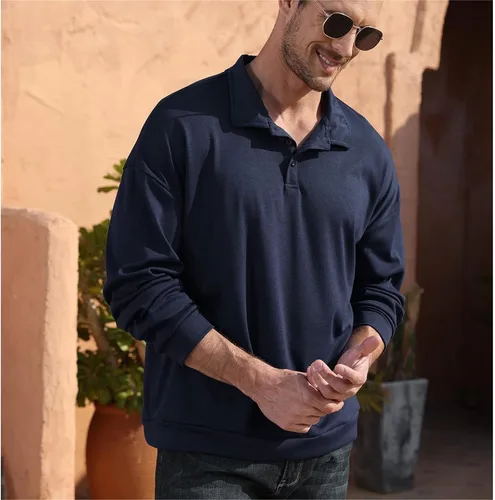 Vista 7 de Opomelo Men's Long Sleeve Solid Polo Shirts -Fashion Casual Golf Shirt Collared T Shirts