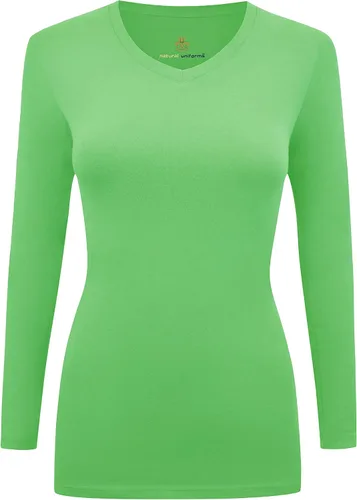 Vista 23 de Natural Uniforms - Camiseta de manga larga con cuello en V para mujer, para usar debajo de la ropa quirúrgica Aguamarina