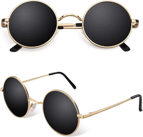 Vista 9 de CGID Gafas de sol unisex polarizadas redondas E01 Lennon