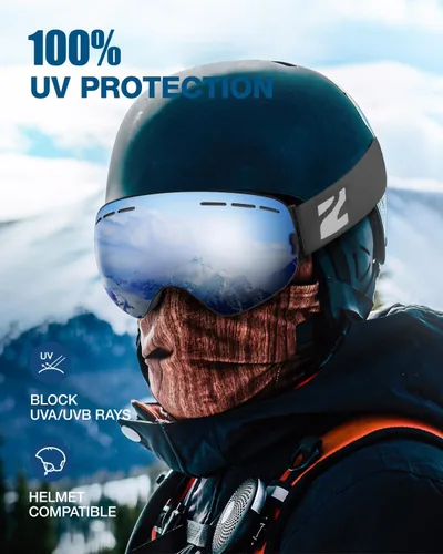 Vista 3 de ZIONOR X - Gafas de esquí - Gafas de snowboard con lente desmontable OTG para hombres, mujeres y adultos