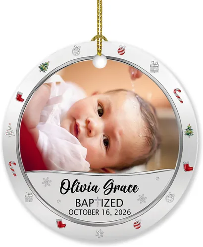 Vista 16 de Adorno de 5º aniversario, decoración del árbol de Navidad, nombres personalizados y recuerdos de aniversario de fotos, regalos para parejas juntas