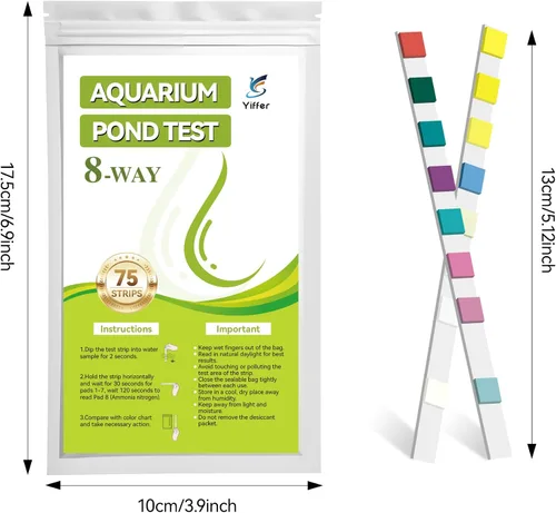 Vista 7 de Tiras de prueba de acuario de 8 vías con amoníaco-75CT para peceras