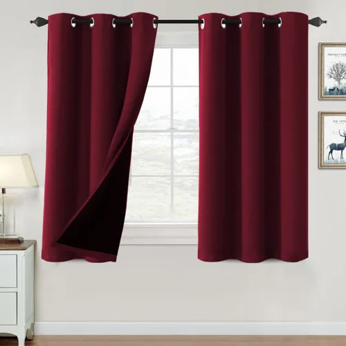 Vista 70 de H.VERSAILTEX Cortinas 100% de opacidad para dormitorio, con aislamiento térmico, cortinas opacas de 63 pulgadas de largo, cortinas de bloqueo