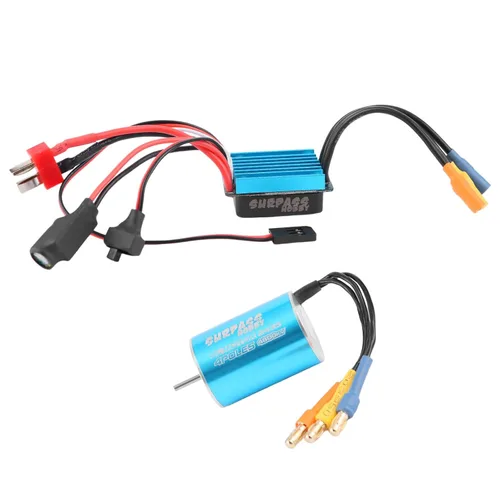 Vista 2 de Superar Hobby 2435 4800KV Motor 25A ESC Combo para 1/16 1/18 RC Azul