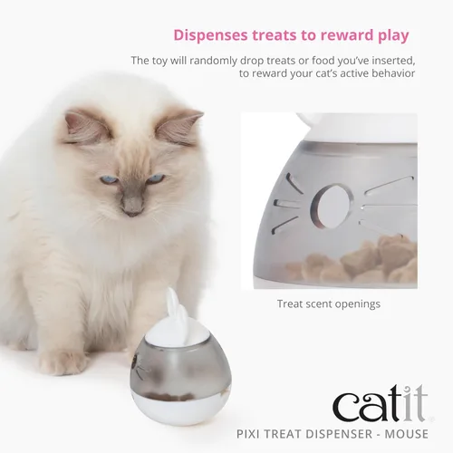 Vista 8 de Catit PIXI - Dispensador de golosinas, juguete interactivo para gatos, ratón
