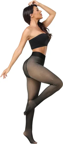Vista 18 de NORMOV - Leggings con forro de vellón cálido para mujer, de invierno, mallas gruesas, de terciopelo, térmicas