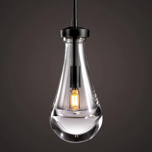 Vista 21 de Luces Colgantes Modernas de Gota de Lluvia, Luces Colgantes para Isla de Cocina, Lámpara de Comedor con Barra de Latón, Candelabro de Gota de Lluvia