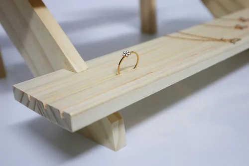 Vista 5 de Soportes de exhibición de pendientes para la venta rústica de varios niveles Estante de joyería de exhibición al por menor Riser Pendiente Anillo