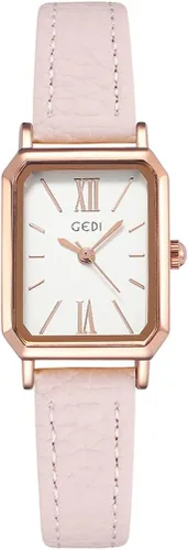 Vista 8 de TOOCAT Reloj de Pulsera para Mujer Mini Ultradelgado Elegante Cuadrado de Cuarzo con Correa de Cuero 30M Relojes Analógicos Impermeables