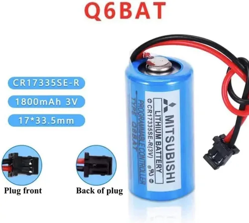 Vista 3 de Paquete de 10: batería de litio Q6BAT CR17335SE-R (3V) para controlador programable del sistema QNS