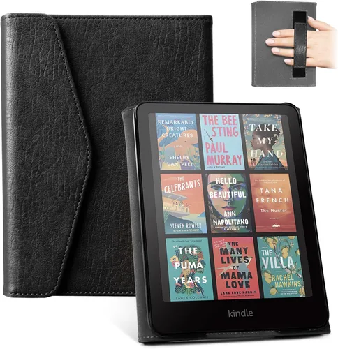 Vista 14 de CoBak Funda prémium para Kindle Paperwhite y Kindle Colorsoft de 7 pulgadas y Hanvon con correa de mano, encendido y apagado automático, elegante