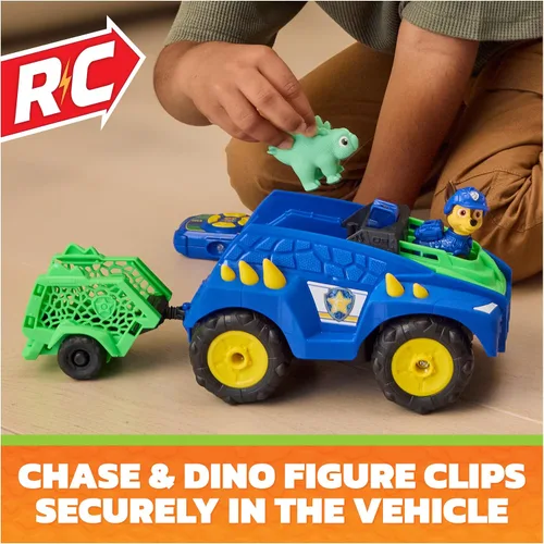 Vista 4 de PAW Patrol: The Dino Movie Dino Tow & Dash RC with Chase & Dinosuar Figures