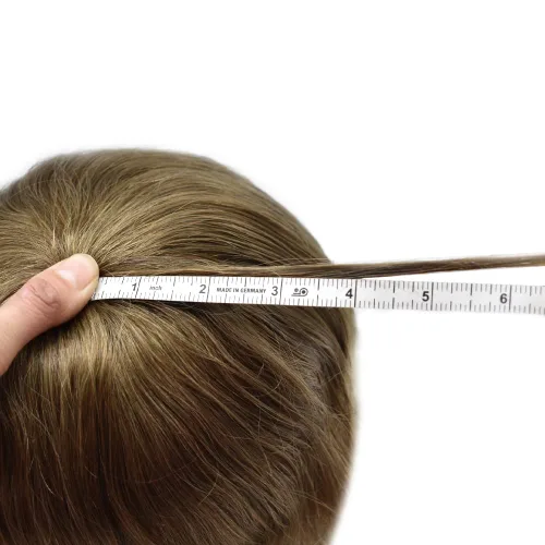 Vista 7 de Tupé de piel ultrafina para hombres Piezas de pelo Sistema de reemplazo Real Cabello humano Piezas para hombres Toupee Protesis Capilar Para Hombre