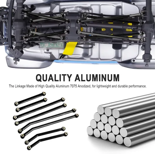 Vista 5 de Hobbypark Actualizaciones de aluminio de alta liquidación para Axial SCX24 Gladiator AXI00005 Actualizaciones 1/24 RC Crawler Car (negro)
