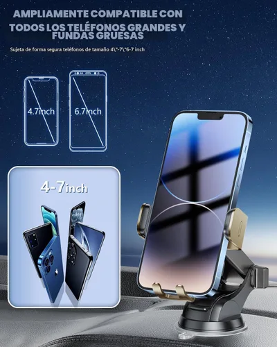 Vista 6 de BothLin - Soporte inalámbrico 3 en 1 para cargador de coche, soporte de teléfono de carga rápida de 15 W para iPhone 17, 16, 15, 14, Samsung Galaxy