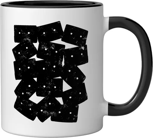 Vista 2 de Retro Cassette 90s 80s Theme Party Outfit Costume Ceramic Mug, Black/White, 11oz