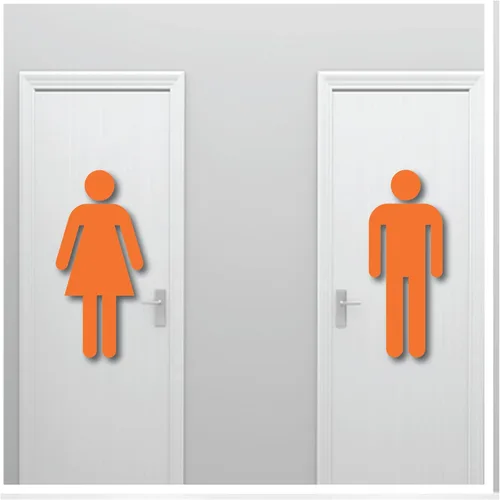 Vista 4 de Letrero grande de 20 pulgadas de alto para pared de hombre y mujer, adhesivo fuerte seguro para pared, diseño artístico mural para baño, baño, baño