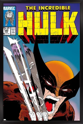 Vista 8 de Trends International Marvel Comics X-Men - Póster de pared de Wolverine Incredible Hulk #340, 22.4 pulgadas de largo x 14.7 pulgadas, versión