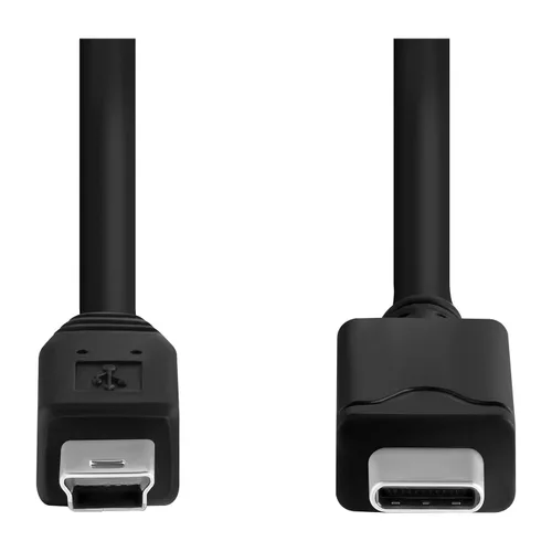 Vista 2 de Cable mini USB de 5 pines a USB tipo C de 20 pies - Cable de conexión extra largo - Compatible con Canon, GoPro, micrófonos Yeti, cámaras