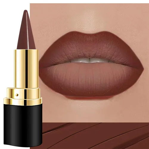 Vista 58 de evpct Combo de delineador de labios metálico rosa brillante y lápiz labial, lápiz labial con punta de cono para mujer, de larga duración
