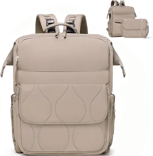 Vista 10 de miss fong Mochila para Pañales - Bolsa de Pañales para Bebé Mochila de Viaje para Pañales con Almohadilla Cambiadora de Pañales Mochila para Bebé