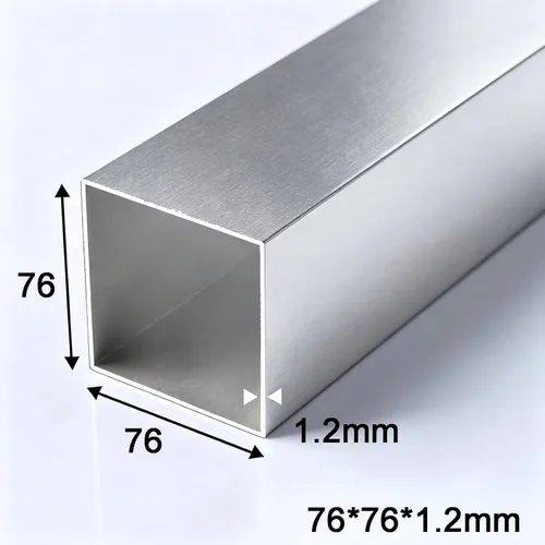 Vista 3 de Tubo cuadrado de aluminio, 1 unidad de 2.992 in x 2.992 in x 3.937 in de grosor de pared de 0.047 in, 1 paquete de tubo cuadrado estructural